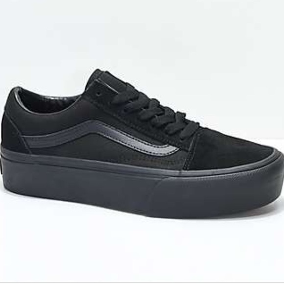 old skool black platform vans